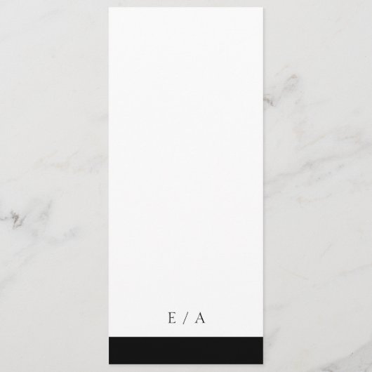 Minimale zwarte witte klassieke elegante moderne b programmakaart (Achterkant)