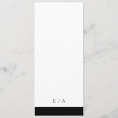 Minimale Zwarte Witte Klassieke Elegante Moderne T Programmakaart (Achterkant)