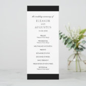 Minimale Zwarte Witte Klassieke Elegante Moderne T Programmakaart (Staand voorkant)