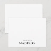 Minimale zwarte witte klassieke typografie notitiekaartje (Voorkant / Achterkant)