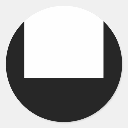 Minimale zwarte witte Lijst ronde Sticker (Voorkant)