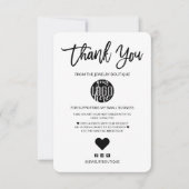 Minimale zwarte witte Logo - Hartelijk dank Bedankkaart (Voorkant)