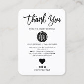 Minimale zwarte witte Logo - Hartelijk dank Visitekaartje (Voorkant)