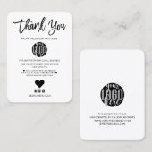 Minimale zwarte witte Logo - Hartelijk dank Visitekaartje (Voorkant / Achterkant)