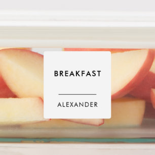 Minimale zwarte witte maaltijdprep naam labels