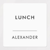 Minimale zwarte witte maaltijdprep naam labels (Design 2)