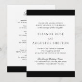 Minimale zwarte witte mand in één bruiloft kaart (Voorkant / Achterkant)