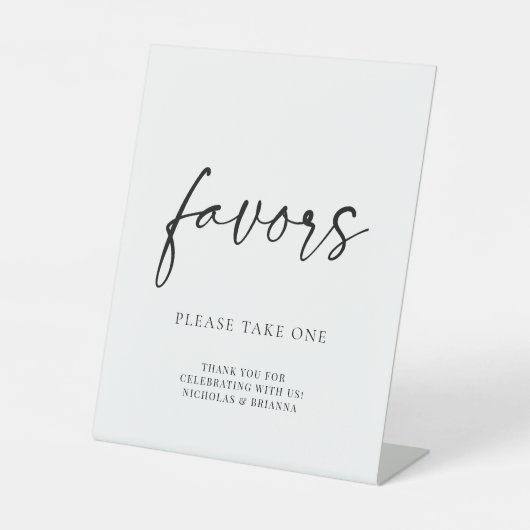 Minimale zwarte witte moderne klassieke bruiloft reclamebord met voetstuk (Voorkant)