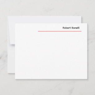 Minimale zwarte witte, moderne platte, lichte linn notitiekaartje