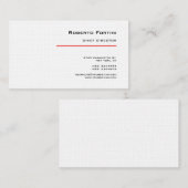 Minimale zwarte witte, moderne platte, lichte linn visitekaartje (Voorkant / Achterkant)