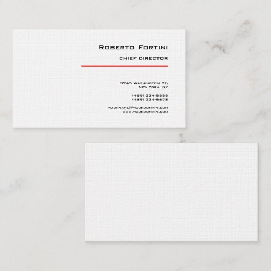 Minimale zwarte witte, moderne platte, lichte linn visitekaartje (Voorkant / Achterkant)