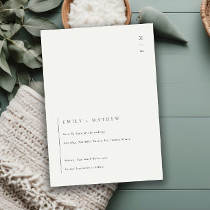 Minimale zwarte & Witte Moderne sparen de Datum ui Bedankkaart