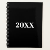 Minimale zwarte witte moderne typografie planner (Voorkant)