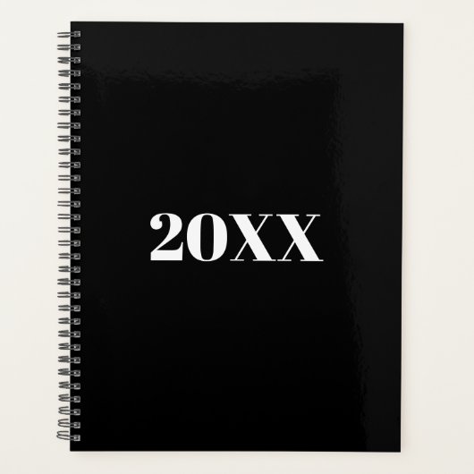 Minimale zwarte witte moderne typografie planner (Voorkant)