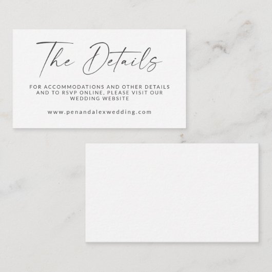 Minimale zwarte witte moderne website voor het sch informatiekaartje (Voorkant / Achterkant)