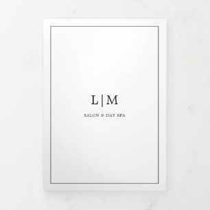 Minimale zwarte witte monogram drievoudige brochur drieluik kaart