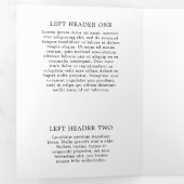 Minimale zwarte witte monogram drievoudige brochur drieluik kaart (Binnenzijde eerst)