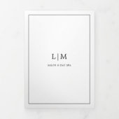 Minimale zwarte witte monogram drievoudige brochur drieluik kaart (Cover)