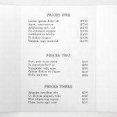 Minimale zwarte witte monogram drievoudige brochur drieluik kaart (Binnenkant midden)