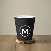 Minimale zwarte witte monogram latte mok