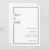 Minimale Zwarte Witte Moslim Trouwdatum Besparen Save The Date (Voorkant / Achterkant)