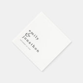 Minimale zwarte witte namen Datum bruiloft Servet (Hoek)