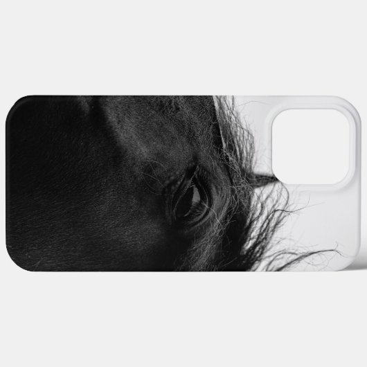 Minimale zwarte witte paardenportret Equestrian Case-Mate iPhone Case (Achterkant (horizontaal))