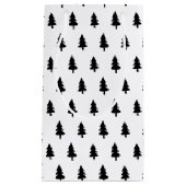 Minimale zwarte witte PINE TREE CHRISTMAS CUSTOM Klein Cadeauzakje (Voorkant)