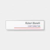 Minimale zwarte witte platte standaard deurbordje (Voorkant)