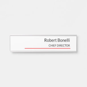 Minimale zwarte witte platte standaard deurbordje