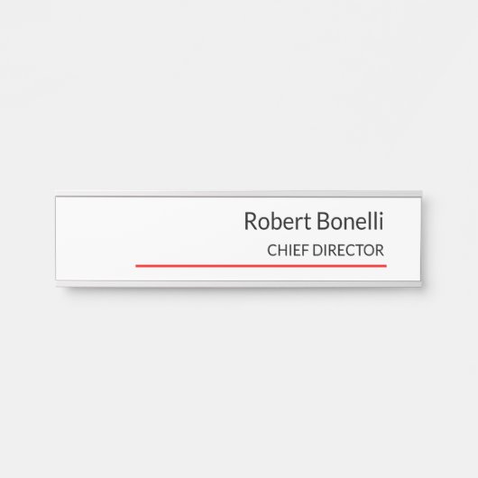 Minimale zwarte witte platte standaard deurbordje (Voorkant)