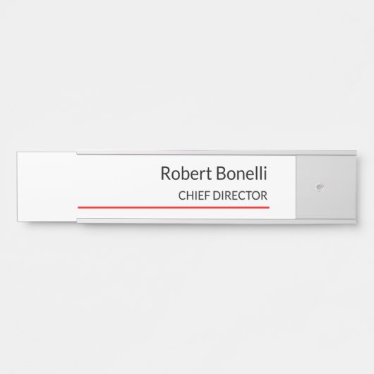 Minimale zwarte witte platte standaard deurbordje (Voorkant)