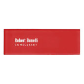 Minimale zwarte witte platte standaard naambadge (Voorkant)