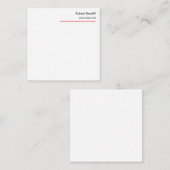 Minimale zwarte witte platte standaard notitiekaartje (Voorkant / Achterkant)