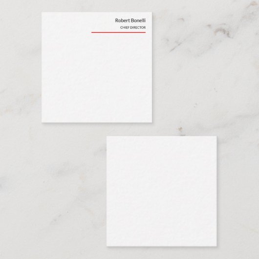 Minimale zwarte witte platte standaard notitiekaartje (Voorkant / Achterkant)