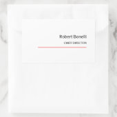 Minimale zwarte witte platte standaard rechthoekige sticker (Tas)