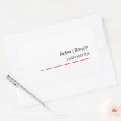 Minimale zwarte witte platte standaard rechthoekige sticker (Envelop)