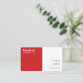 Minimale zwarte witte platte standaard visitekaartje (Staand voorkant)