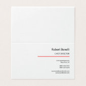 Minimale zwarte witte platte standaard visitekaartje (Buitenkant ongevouwen)