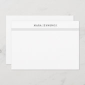 Minimale zwarte witte rand Persoonlijke schrijfben Notitiekaartje (Voorkant / Achterkant)
