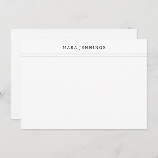 Minimale zwarte witte rand Persoonlijke schrijfben Notitiekaartje (Voorkant / Achterkant)