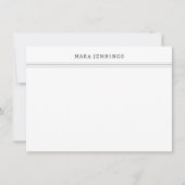 Minimale zwarte witte rand Persoonlijke schrijfben Notitiekaartje (Voorkant)