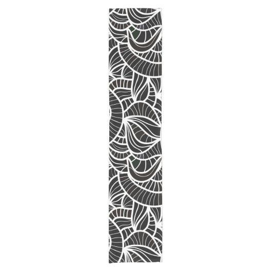 Minimale zwarte & witte rendementspatroon korte tafelloper (Voorkant)