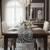 Minimale zwarte & witte rendementspatroon korte tafelloper