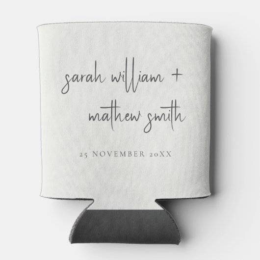 Minimale zwarte witte ritsband blikjeskoeler (Achterkant)