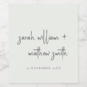 Minimale zwarte witte ritsband wijn etiket (Enkel label)