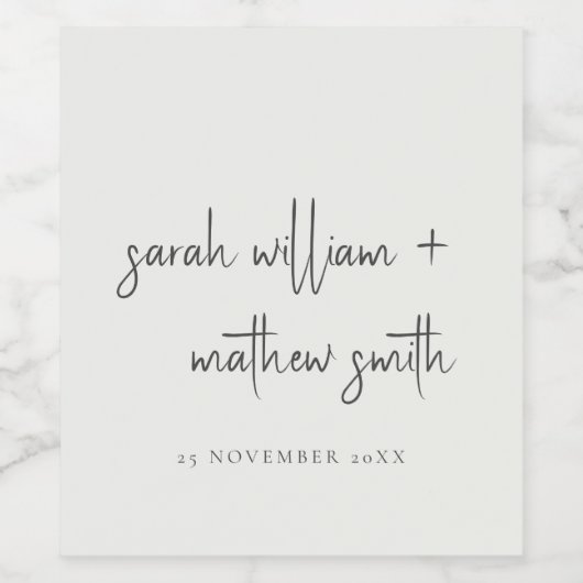 Minimale zwarte witte ritsband wijn etiket (Enkel label)