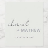 Minimale zwarte witte ritsband wijn etiket (Enkel label)