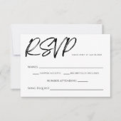 Minimale zwarte witte RSVP-kaart RSVP Kaartje (Voorkant)