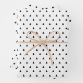 Minimale zwarte witte Scandi-kerst Inpakpapier Vel (In situ)